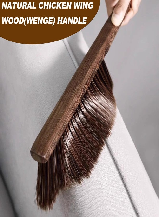 BSMstone Hand Broom Counter Brush with Wood Handle Soft Bristle Dusting Brush for Furniture Bed Car Sofa Piano Guitar Woodworking Cleaning - Image 2