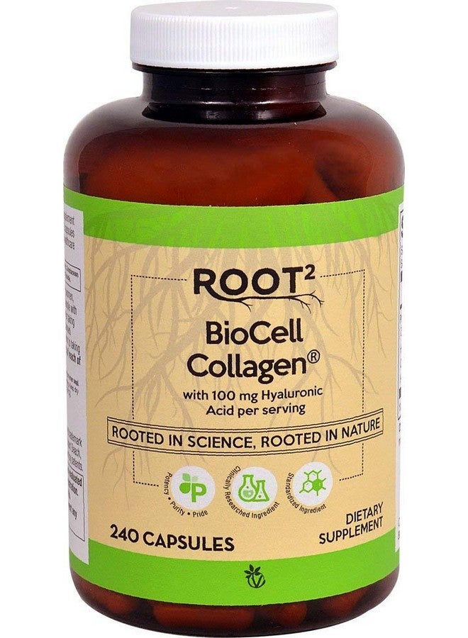 Vitacost Brand Vitacost ROOT2 BioCell Collagen With Hyaluronic Acid -- 100 Milligram Per Serving - 240 Capsules - Image 1