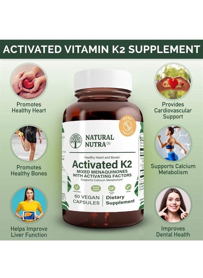 Natural Nutra Full Spectrum Vitamin K2 Supplement, Support Cardiovascular Health, Liver Function, Metabolic Health, Heart Health, 75 mcg, 60 Capsules (Pack of 2)  - Image 3