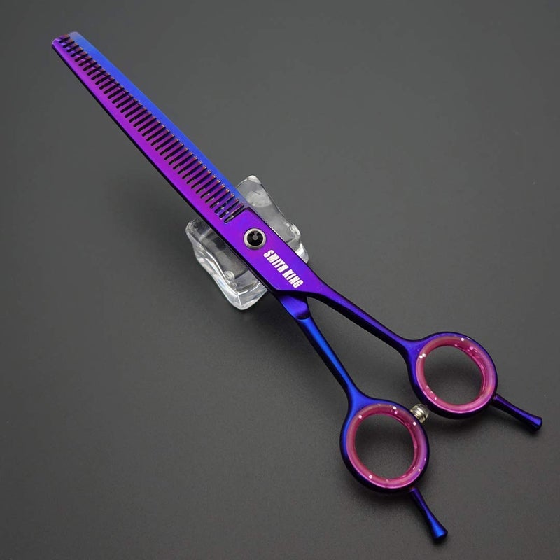 Smithking 7.0 inches Professional Dog Grooming Scissors Set Straight & thinning & Curved & chunkers & comb 5pcs in 1 Set for left-handed & right handed - Image 5