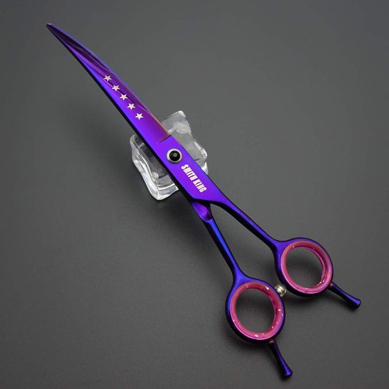 Smithking 7.0 inches Professional Dog Grooming Scissors Set Straight & thinning & Curved & chunkers & comb 5pcs in 1 Set for left-handed & right handed - Image 4