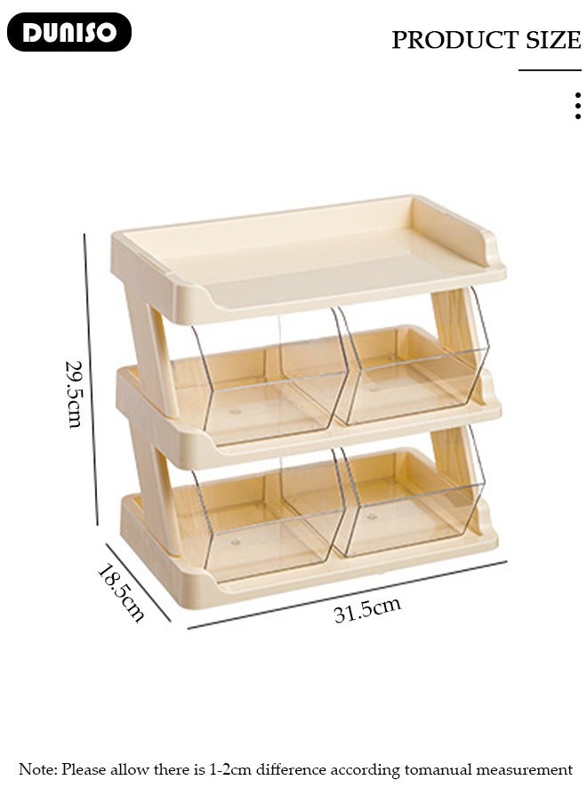 DUNISO Three-Layer Tea Bag Organizer, Detachable Plastic Tea Storage Box with Lid, Tea Bag Holder, Coffee Pod Holder, Tea Bags Container Dispenser, Multi-Functional Countertop Organizer for Sugar Packet, Coffee, in Kitchen, Countertop, Pantry  - Image 4