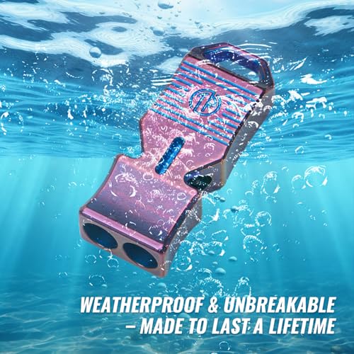 TACRAY Titanium Emergency Survival Whistle – Square Dual-Tube Design, Ultra-Loud 120+dB, Waterproof & Durable, EDC Safety Whistle for Camping, Hiking, Outdoor & Rescue (Purple) - Image 5