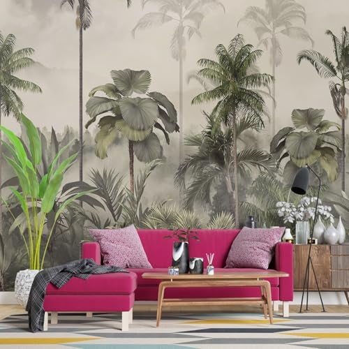 PAPER PLANE DESIGN Exquisite Tropical Plant and Pond Vintage Wall Mural Wallpaper. Full Wall Coverage for Living Room. (Ds-4) (8 X 10 FEET, Non Woven Prime - Non Adhesive) - Image 2