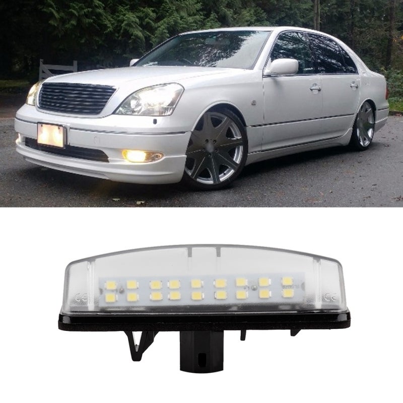 مصباح LED للوحة الأرقام للسيارة 12 فولت - مصباح SMD ساطع - استهلاك منخفض للطاقة - مصباح بديل يعمل بنظام التوصيل والتشغيل لسيارات تويوتا كامري LS430 أفينسيس بريوس - لسلامة القيادة الليلية - Image 5