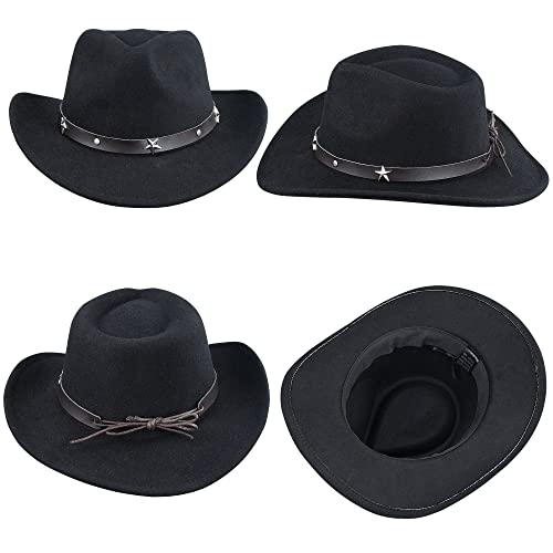 CXQRR Cowboy Hat for Boys Girls Western Felt Fedora Hat for Kids 3-6 Years - Image 3
