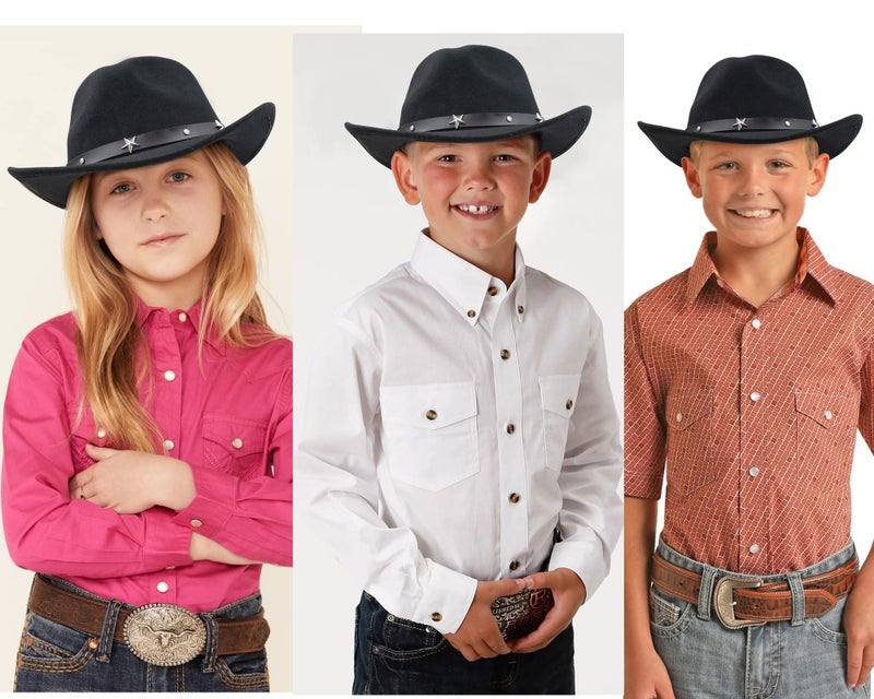 CXQRR Cowboy Hat for Boys Girls Western Felt Fedora Hat for Kids 3-6 Years - Image 2
