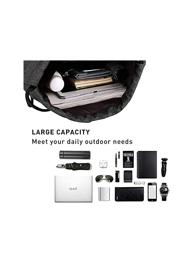 PROMASS Drawstring Sackpack Bag, Gymsack Bag With Pocket Gym Sports Bag Outdoor Exercise Running Swimming Backpack Unisex - Image 4