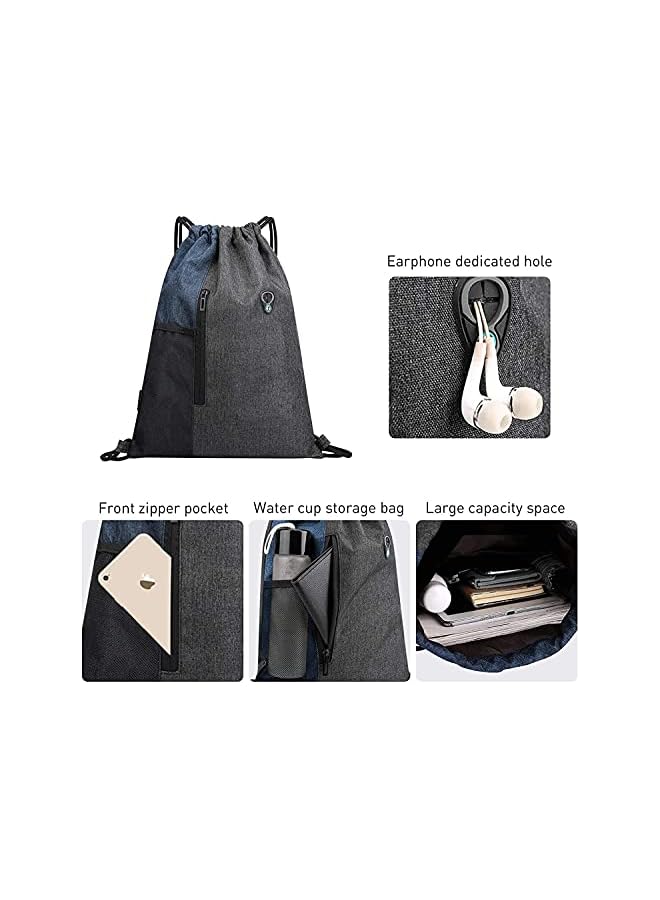 PROMASS Drawstring Sackpack Bag, Gymsack Bag With Pocket Gym Sports Bag Outdoor Exercise Running Swimming Backpack Unisex - Image 5
