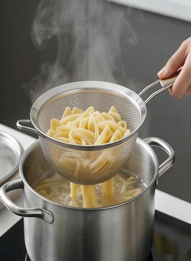 ZENSEWEN 3-Piece Fine Mesh Strainer Set, Stainless Steel Sieves & Colanders for Kitchen - Perfect for Sifting Flour, Rinsing Quinoa & Straining Pasta - Includes 3, 5, and 7 Inch Food Strainers - Image 5