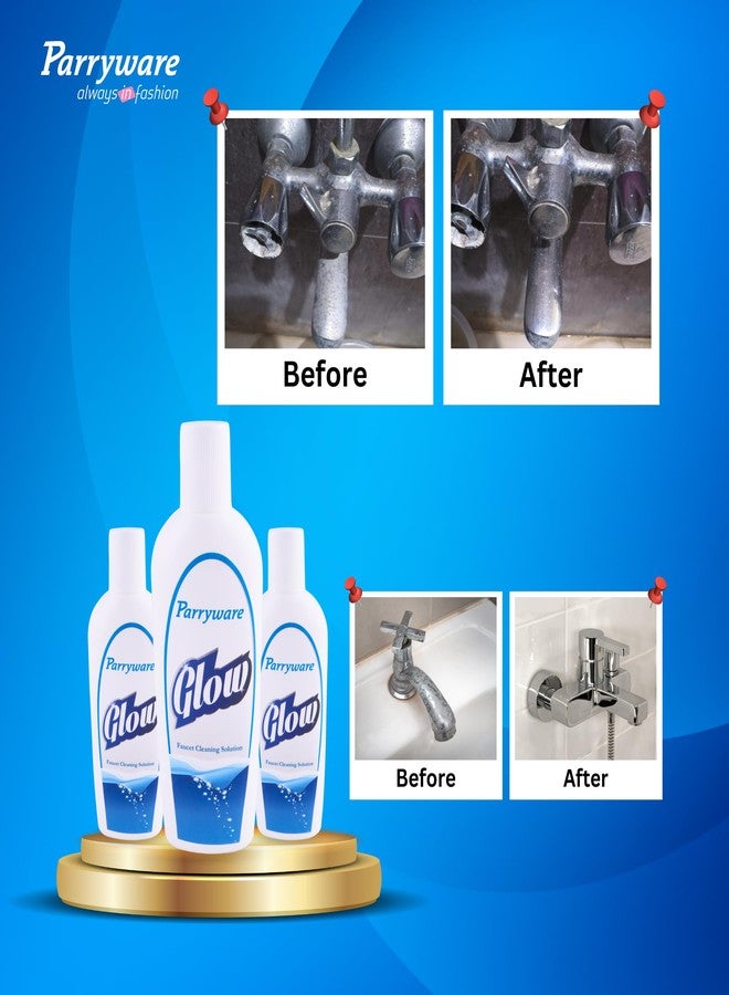 PARRYWARE Glow Tap Cleaner & Limescale Remover (Pk of 8 | Instantly Removes Limescale, Hard Water Stains & Soap Scum | Powerful Deep Cleaning for Sparkling Faucets - Fast Action, Streak-Free Shine - Image 2
