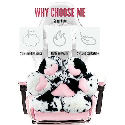 MOONBEEKI Cat Paw Cushion Chair Comfy Kawaii Plush Seat Cushions Shape Lazy Pillow for Gamer Chair 28"x 24" Cozy Floor Cute Seat Kawaii for Girl Gift, Dining Room Bedroom Decorate (Milk Cow) - Image 5