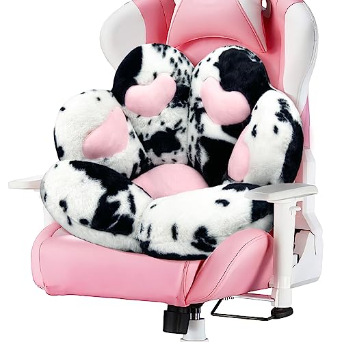 MOONBEEKI Cat Paw Cushion Chair Comfy Kawaii Plush Seat Cushions Shape Lazy Pillow for Gamer Chair 28"x 24" Cozy Floor Cute Seat Kawaii for Girl Gift, Dining Room Bedroom Decorate (Milk Cow) - Image 1