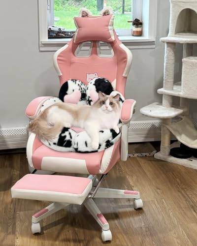 MOONBEEKI Cat Paw Cushion Chair Comfy Kawaii Plush Seat Cushions Shape Lazy Pillow for Gamer Chair 28"x 24" Cozy Floor Cute Seat Kawaii for Girl Gift, Dining Room Bedroom Decorate (Milk Cow) - Image 4