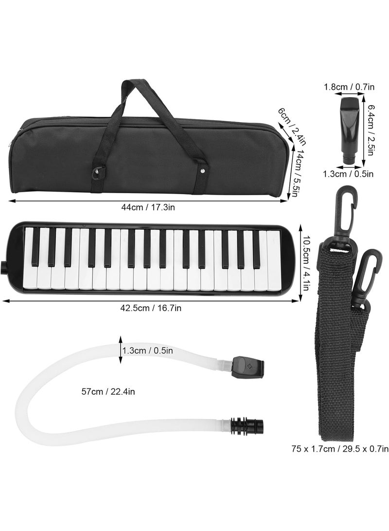 Arabest 32 Keys Melodica Keyboard, Melodica Instrument Mouth Piano Air Piano Keyboard with Mouthpiece and Tube Keytar Instrument for Beginners(Black Melodica) - Image 2