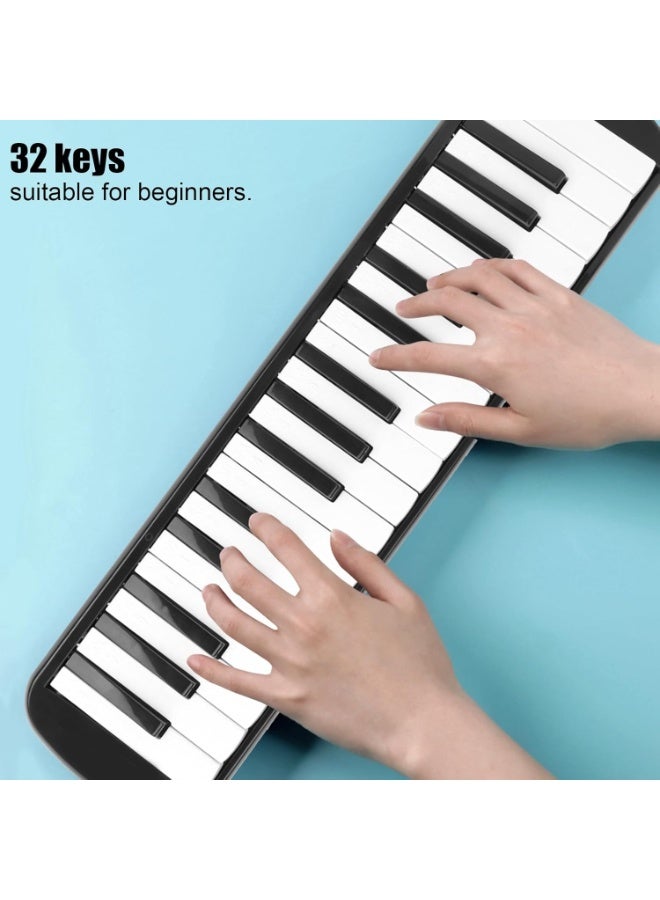 Arabest 32 Keys Melodica Keyboard, Melodica Instrument Mouth Piano Air Piano Keyboard with Mouthpiece and Tube Keytar Instrument for Beginners(Black Melodica) - Image 4