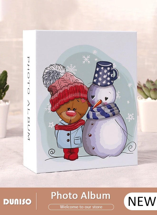 DUNISO Photo Album, Photo Album Book 100 Photos, Cartoon Cover Photo Book, Album for Family/Wedding/Travel/Baby, Artwork or Postcard Storage, Blank Pages Memory Book - Image 1