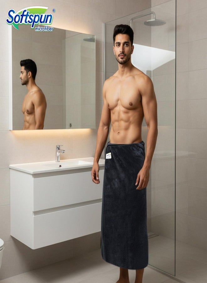 SOFTSPUN Microfiber Bath Towel 1Pc 280 GSM 60X120 Grey! Ultra Absorbent Super Soft & Lightweight Quick Drying for Men & Women Daily Use Large Size Unisex. - Image 3