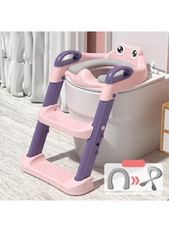 Bonita Potty Training Toilet Seat for Toddlers with Step Stool, 2-in-1 Foldable Seat, Anti-Slip Pad, Safe Handles for Kids, Training Seat with Splash Guard And Adjustable Height Non-Slip Step Ladder 
