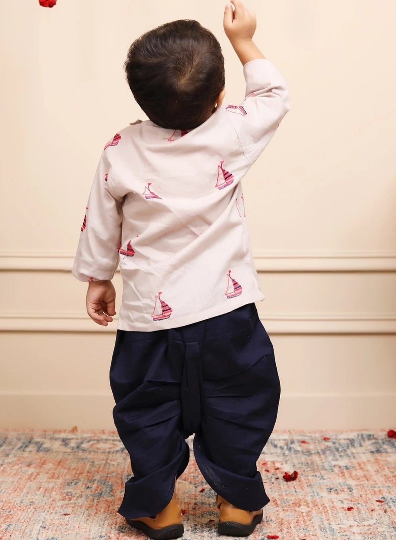 بولكاتوتس بولكا توتس كم كامل تطريز قارب أنجراخا مع دوتي - رمادي (6M - 9M)  - Image 2