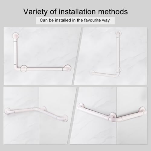Hoanmpy Grab Bars for Bathtubs and ShowersHoanmpy ABS Stainless Steel Stylish LShaped Safety HandrailBathroom Mobility Aid Handrail Wall Mounted Support Assist Shower Handle for Elderly Handicap - Image 3