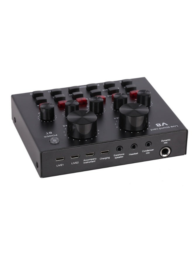 يوارب كينج بطاقة صوت خارجية USB Live لوحة خلط صوت خارجية لتغيير الصوت بطاقة صوت مع تأثيرات صوتية متعددة للتسجيل المباشر للدردشة الصوتية المنزلية KTV - Image 3