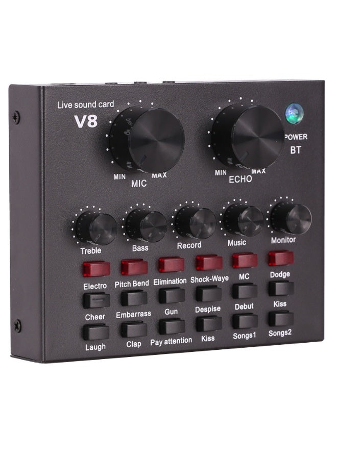 يوارب كينج بطاقة صوت خارجية USB Live لوحة خلط صوت خارجية لتغيير الصوت بطاقة صوت مع تأثيرات صوتية متعددة للتسجيل المباشر للدردشة الصوتية المنزلية KTV - Image 1