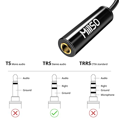 MillSO 1/4 to 3.5mm Instrument Cable, TRS Headphone Adapter 6.35mm Female to 3.5mm Male 1/8 to 1/4 Stereo Audio Adapter for Amplifier, Guitar, Piano, Speaker to Phone, Laptop, Headphone - 12inch/30cm - Image 5
