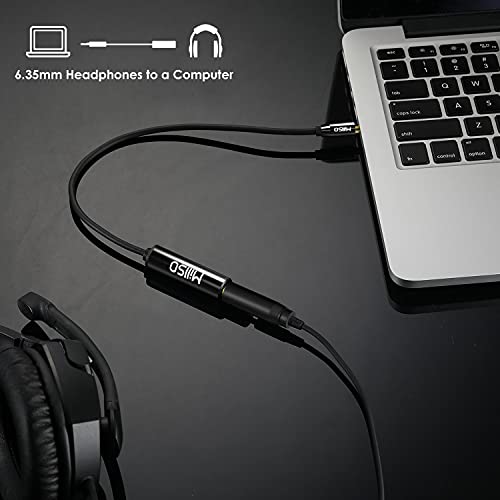 MillSO 1/4 to 3.5mm Instrument Cable, TRS Headphone Adapter 6.35mm Female to 3.5mm Male 1/8 to 1/4 Stereo Audio Adapter for Amplifier, Guitar, Piano, Speaker to Phone, Laptop, Headphone - 12inch/30cm - Image 3