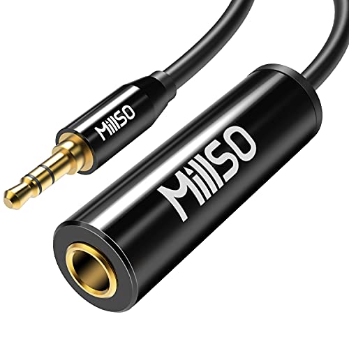 MillSO 1/4 to 3.5mm Instrument Cable, TRS Headphone Adapter 6.35mm Female to 3.5mm Male 1/8 to 1/4 Stereo Audio Adapter for Amplifier, Guitar, Piano, Speaker to Phone, Laptop, Headphone - 12inch/30cm - Image 1