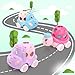 BeAndge Baby Girl Toys Gifts for 1 2 Year Old Girls Pink Cars for Babies 612 1218 Months Push and Go Trucks for Toddlers Soft Rattle Toys for One 1 Infants First Birthday Easter Gifts - Image 3