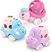 BeAndge Baby Girl Toys Gifts for 1 2 Year Old Girls Pink Cars for Babies 612 1218 Months Push and Go Trucks for Toddlers Soft Rattle Toys for One 1 Infants First Birthday Easter Gifts - Image 2