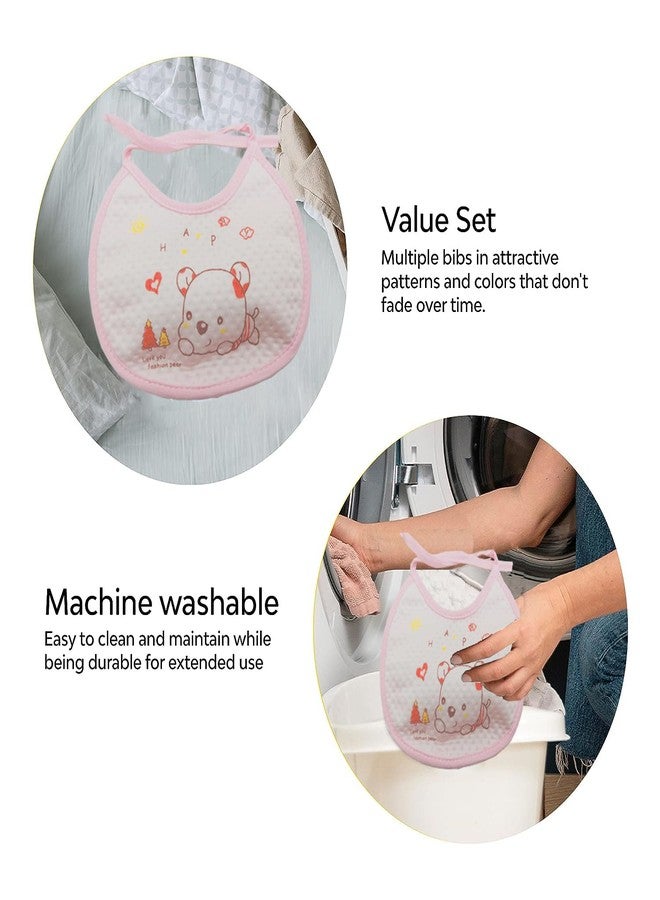 COOL INDIANS Combo of Baby Winter Warm Cap & Bibs | New Born Baby Kid's Hat | Cotton Bibs/Apron with Titch Button I Woolen Cap for Kid's Unisex Multi Colour (3-6 Months, Yellow-L.Pink) - Image 3