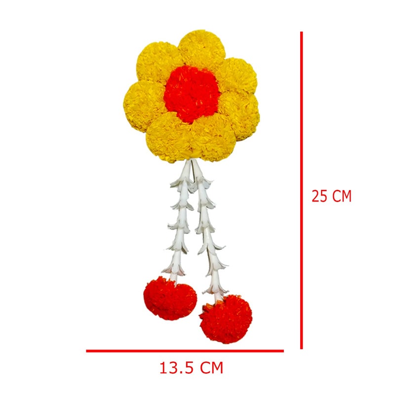 S2S Artificial Lilly Flowers Decoration at Home | Wedding Decorations, Event Decor | Easy Simple Backdrop - (Orange & Yellow Lilly) (Pack of 8 Pcs) - Image 4