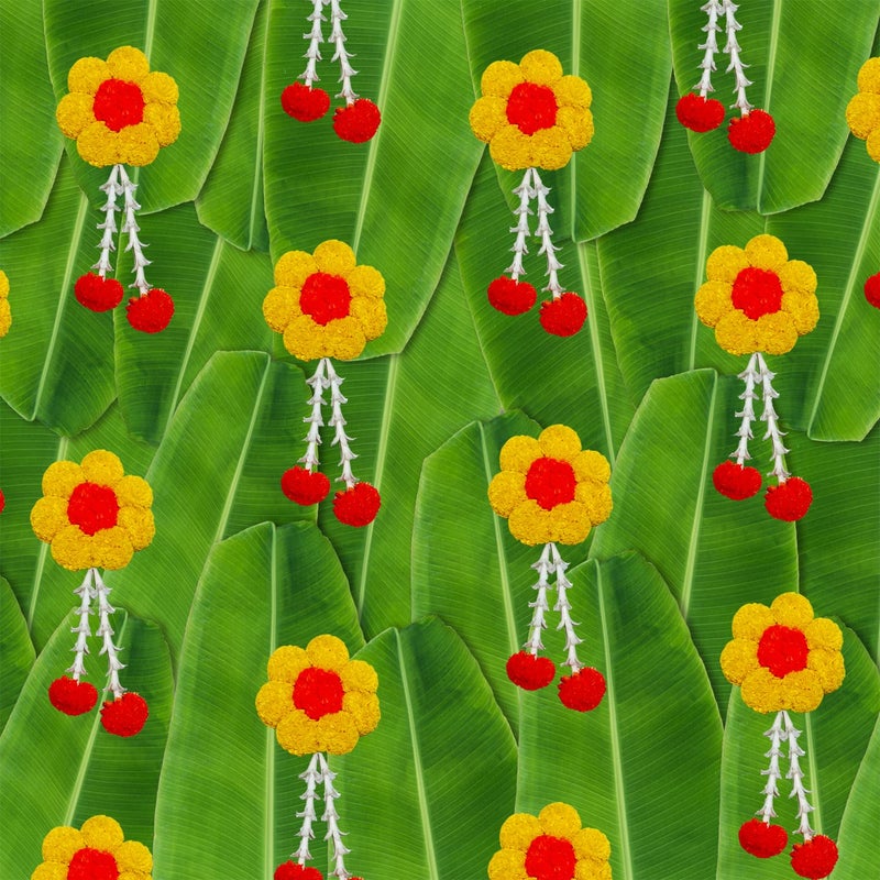 S2S Artificial Lilly Flowers Decoration at Home | Wedding Decorations, Event Decor | Easy Simple Backdrop - (Orange & Yellow Lilly) (Pack of 8 Pcs) - Image 2