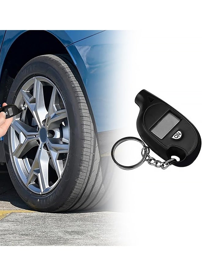 Digital Tire Gauge, Car Motorcycle Tire Pressure Tester, Key Ring Tire Gauge with Backlit LCD and Anti-Skid Grip - Image 1