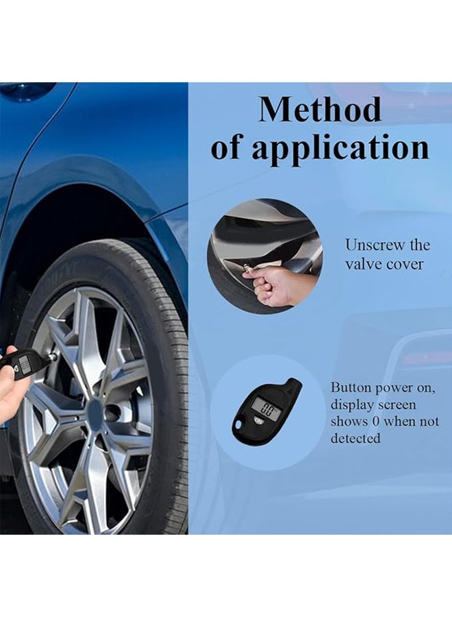 Digital Tire Gauge, Car Motorcycle Tire Pressure Tester, Key Ring Tire Gauge with Backlit LCD and Anti-Skid Grip - Image 5