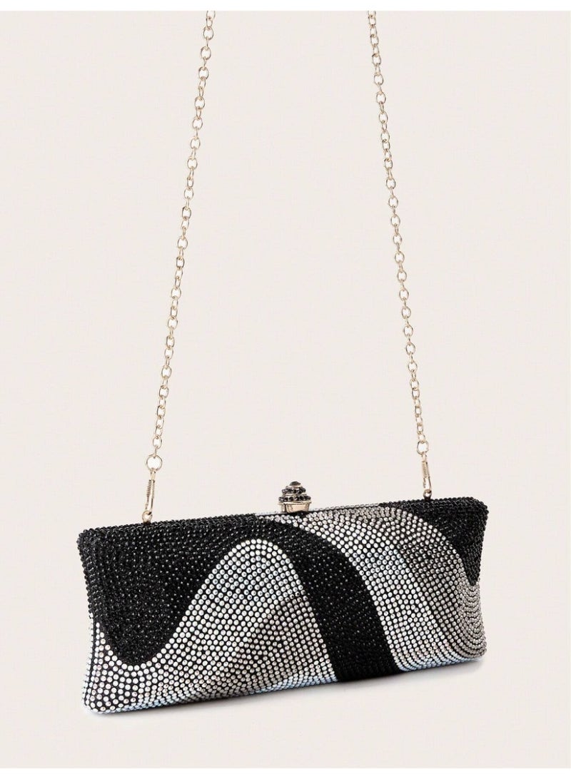 شنطة نسائية مزينة بالراين ستون براق ولامع  حقيبة يد أنيقة لحفلات المساء والمناسبات الرسمية  مثالية لحفلات الزفاف والحفلات الرسمية والعشاء، تتناسب مع فساتين السهرة، الفستان المرصع بالترتر وفساتين الأعياد - Image 3