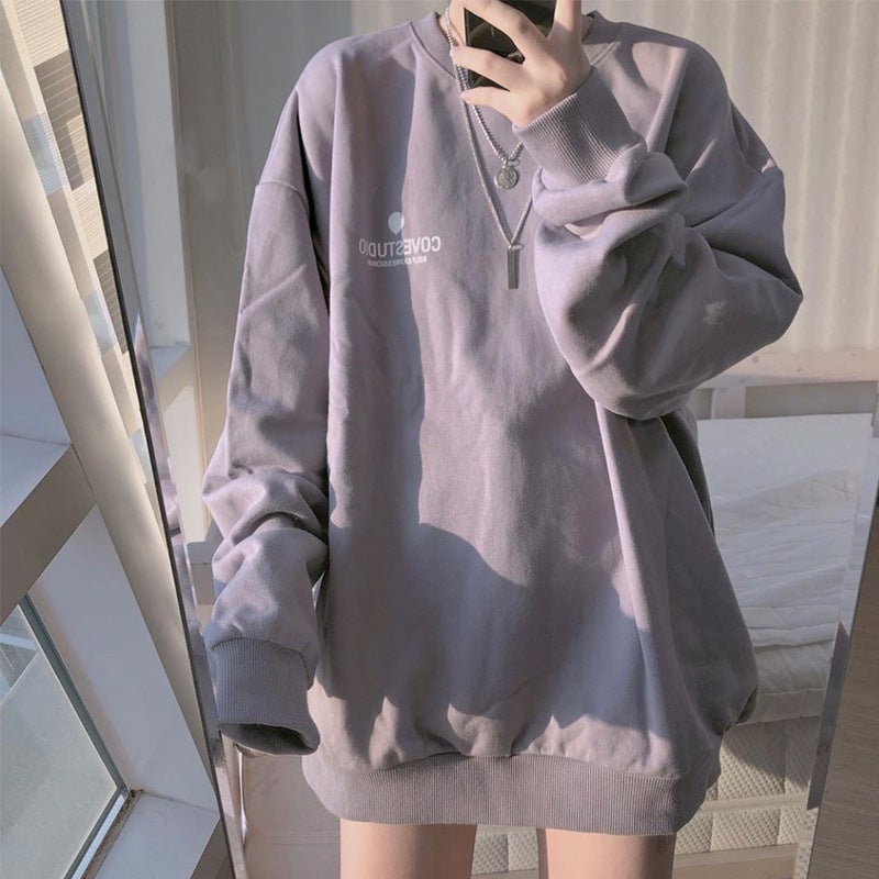 6535 Cotton 2025 Autum New Korean Style Loose Pullover Long-Sleeved Sweatshirt Female Students Thin Top Outwear Women - Image 4