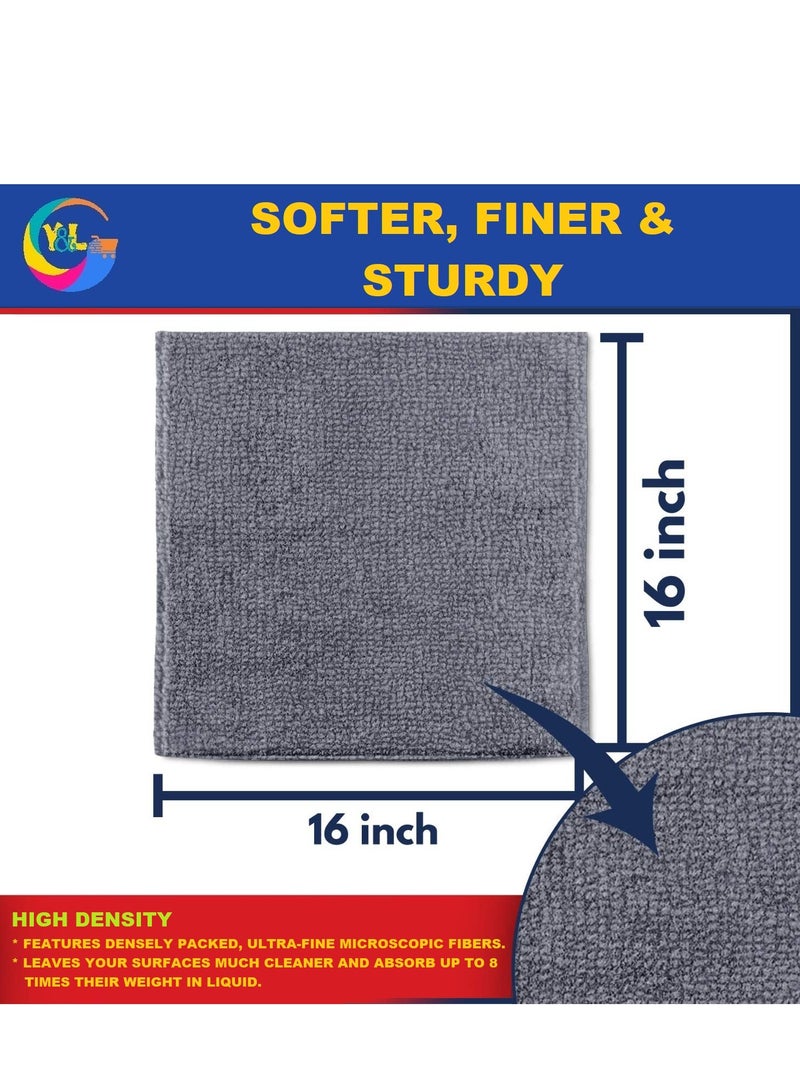PAMEER Premium Microfiber Cleaning Towels 40 x 40cm, Improved 300gsm/480gm Ultra Thick Microfiber Cleaning Cloth, Scratch & Lint Free, Multi-Purpose Reusable Cleaning Rags for Home/Kitchen use. (10-Pack) - Image 2
