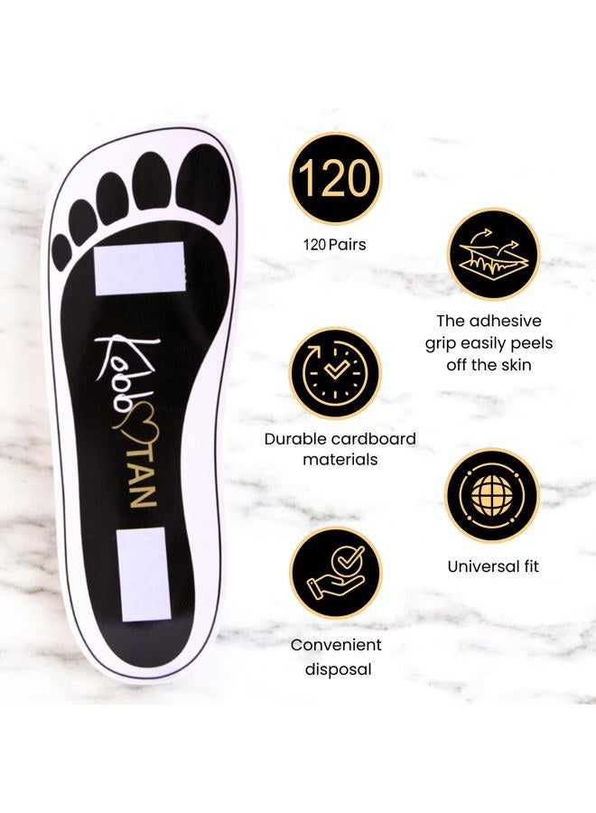 KOBBTAN 120 Pairs(240feets) Spray Tan Feet Pads in Black For Sunless Spray Tanning - Image 4