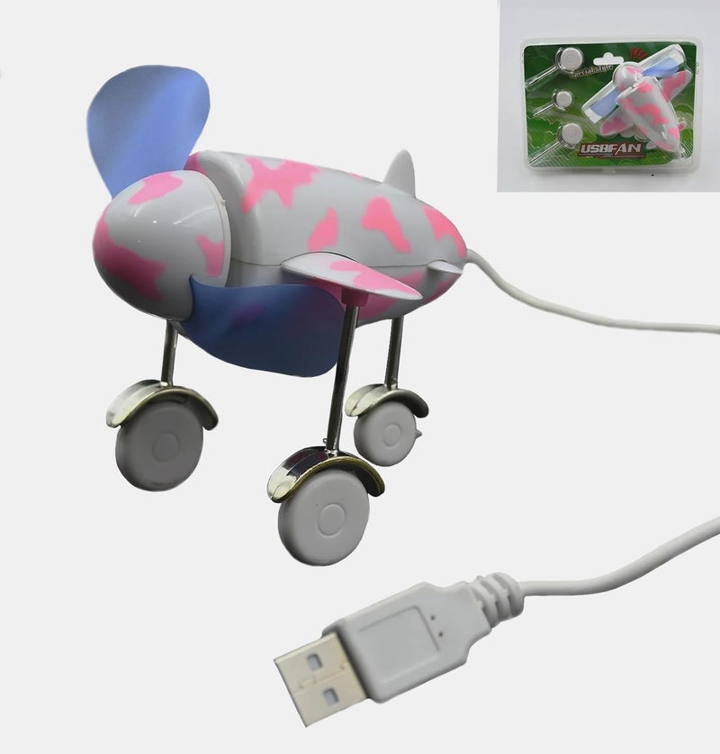 ATEVON Portable USB Fan – Unique Helicopter Jet Airplane Design | Energy-Efficient Mini Fan for Powerbanks Mobile Chargers Laptops & Desktops | Random Color (Pack of 1) - Image 2