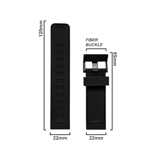 DBLACK ''sadida'' Premium Silicone Watch Straps,Boxy Design,Matte Finish,Silicone Watch Strap // For 20Mm,22MM,24Mm,26Mm,28Mm,Or 30Mm Premium Silicone Watch Bands (Choose Your Size) (22MM,Black) - Image 2