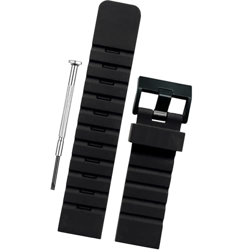 DBLACK ''sadida'' Premium Silicone Watch Straps,Boxy Design,Matte Finish,Silicone Watch Strap // For 20Mm,22MM,24Mm,26Mm,28Mm,Or 30Mm Premium Silicone Watch Bands (Choose Your Size) (22MM,Black) - Image 1