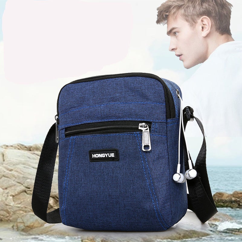 New Mens Casual Shoulder Bag Lightweight Nylon Crossbody Outdoor Satchel Blue - Image 3