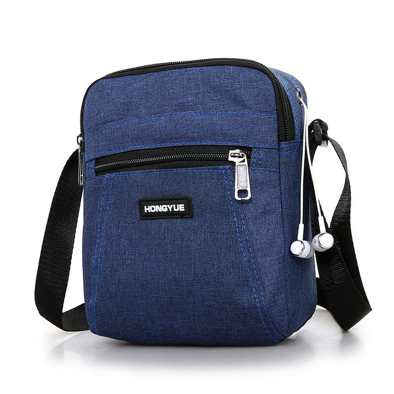 New Mens Casual Shoulder Bag Lightweight Nylon Crossbody Outdoor Satchel Blue - Image 4