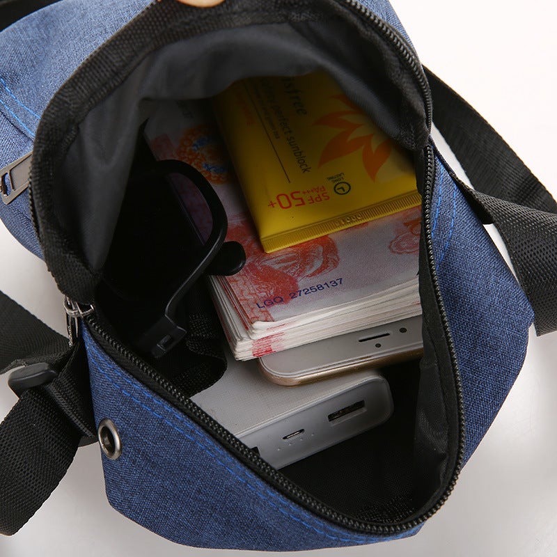 New Mens Casual Shoulder Bag Lightweight Nylon Crossbody Outdoor Satchel Blue - Image 5