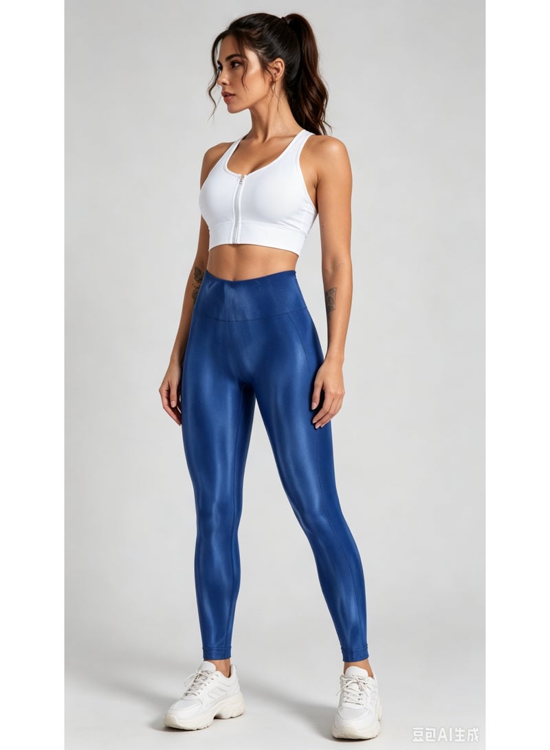 High-Waist Aurora Stripe Yoga Leggings for Women, Nylon Spandex Blend - Image 1