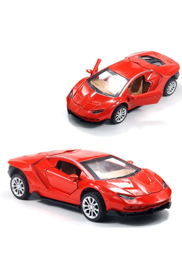 هالامودو 1:36 سبيكة السيارة الرياضية نموذج , سحب مرة أخرى لعبة السيارة , نموذج السيارة للأطفال فتى فتاة هدية , شاشة الجمع , أحمر 12 سم * 5 سم * 3 سم - Image 1