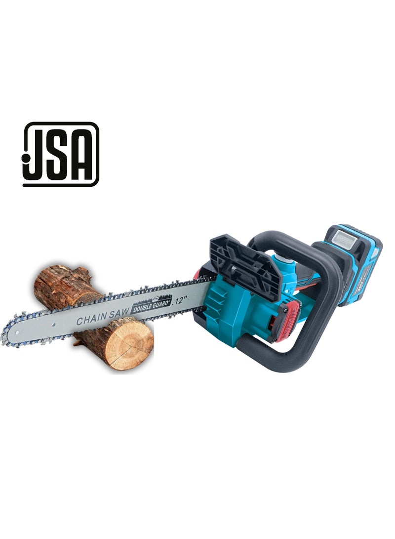 جي اس ايه منشار حطب كهربائي JSA مقاس 12 إنش – مزود ببطاريتين قابلة للشحن لأداء قوي ومتواصل، تصميم مريح وسريع للقطع، مثالي للأخشاب، الأشجار، وأعمال الحدائق والمنزل - Image 1